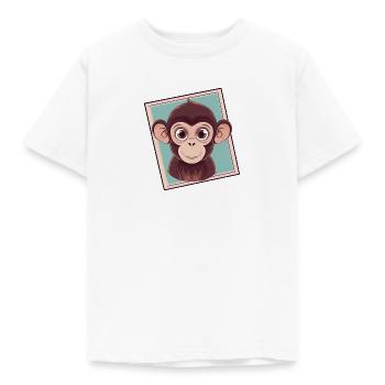 Singe Zoo Animal Banane - T-shirt Enfant - blanc - Devant - AI Model Kid Male (0cm)