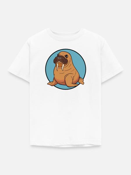 Walross Meeresbewohner - Kinder T-Shirt - Weiß