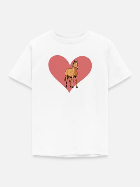 Pferd Ross - Kinder T-Shirt - Weiß