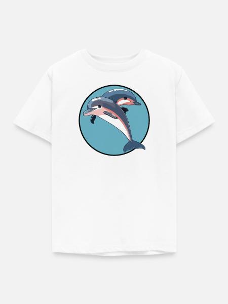 Delfin Meer Meeresbewohner - Kinder T-Shirt - Weiß