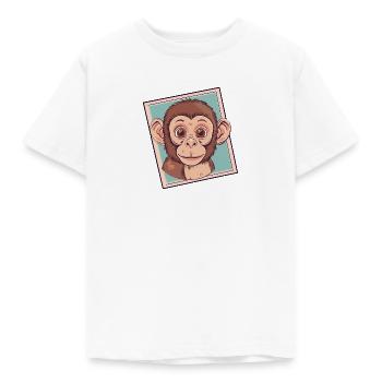 Affe Monkey Zootier - Kinder T-Shirt - Weiß - Vorne - AI Model Kid Male (0cm)
