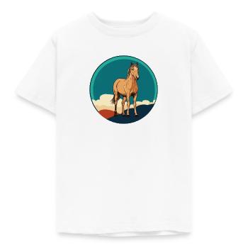 Ponyhof Pferd Ross - Kinder T-Shirt - Weiß - Vorne - AI Model Kid Male (0cm)