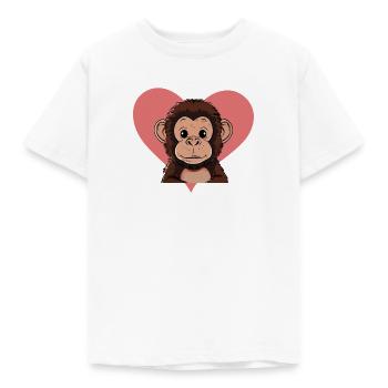 Affe Zootier Monkey - Kinder T-Shirt - Weiß - Vorne - AI Model Kid Male (0cm)