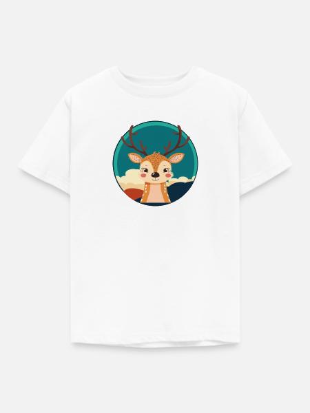 Hirsch Rehkitz Waldbewohner - Kinder T-Shirt - Weiß