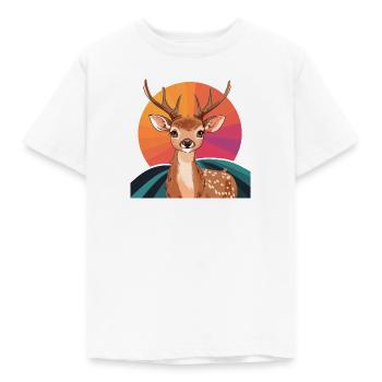Hirsch Waldbewohner Reh - Kinder T-Shirt - Weiß - Vorne - AI Model Kid Male (0cm)