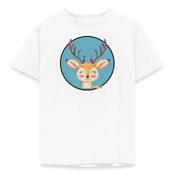 Hirsch Waldbewohner Rehkitz - Kinder T-Shirt - Weiß - Vorne - AI Model Kid Male (0cm)