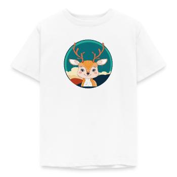 Hirschgeweih Elch Rehkitz - Kinder T-Shirt - Weiß - Vorne - AI Model Kid Male (0cm)