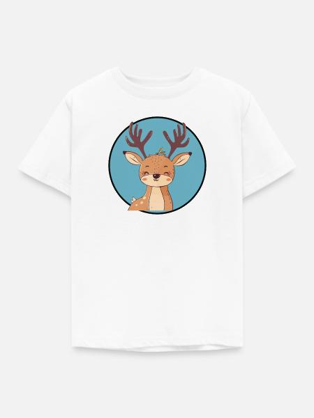 Hirschgeweih Hirsch Waldbewohner - Kinder T-Shirt - Weiß