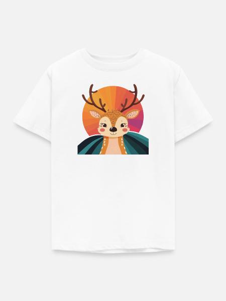 Hirsch Waldbewohner - Kinder T-Shirt - Weiß