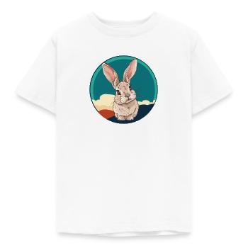 Hase Osterhase Hasenzahn - Kinder T-Shirt - Weiß - Vorne - AI Model Kid Male (0cm)