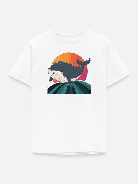 Wal Meeresleben Meerestiere - Kinder T-Shirt - Weiß
