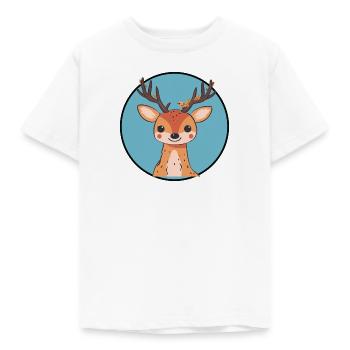 Hirsch Waldbewohner Elch - Kinder T-Shirt - Weiß - Vorne - AI Model Kid Male (0cm)