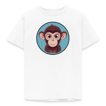 Affe Affengesicht Monkey - Kinder T-Shirt - Weiß - Vorne - AI Model Kid Male (0cm)