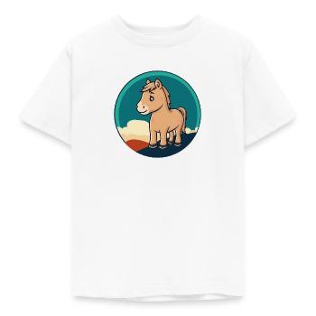 Ponyhof Pferd Hufe - Kinder T-Shirt - Weiß - Vorne - AI Model Kid Male (0cm)