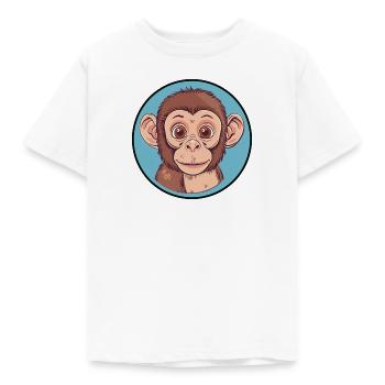 Affe Affengesicht Wildnis - Kinder T-Shirt - Weiß - Vorne - AI Model Kid Male (0cm)