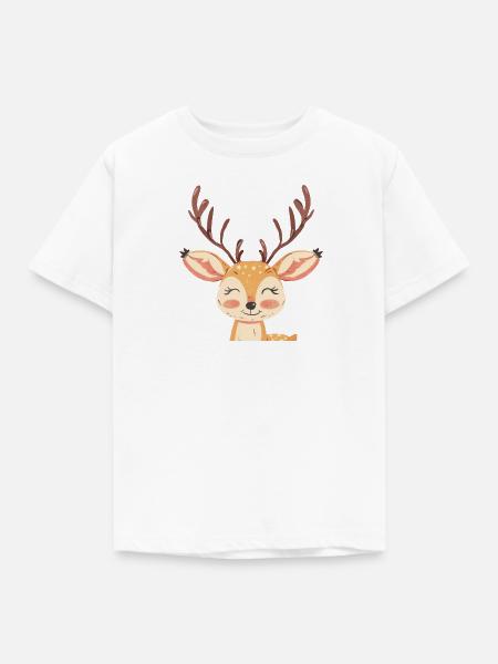 Hirsch Waldbewohner - Kinder T-Shirt - Weiß