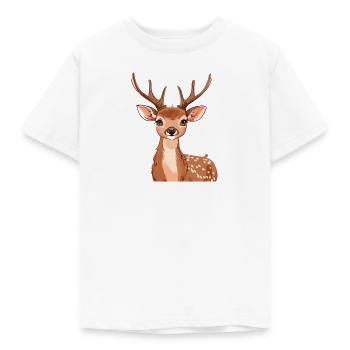 Hirschgeweih Hirsch Elch - Kinder T-Shirt - Weiß - Vorne - AI Model Kid Male (0cm)