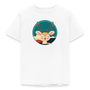 Hirschgeweih Waldbewohner - Kinder T-Shirt - Weiß - Vorne - AI Model Kid Male (0cm)