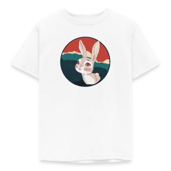 Hasenzahn Hoppelhase - Kinder T-Shirt - Weiß - Vorne - AI Model Kid Male (0cm)