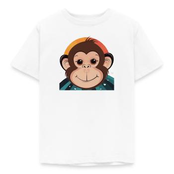 Monkey Zoo Animal Monkey Face - Kids' T-Shirt - white - Front - AI Model Kid Male (0cm)