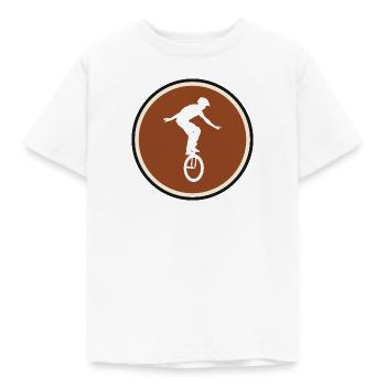 Unicycling Unicyclist Pedal - Kids' T-Shirt - white - Front - AI Model Kid Male (0cm)
