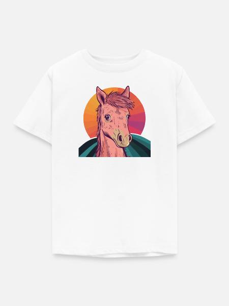 Pferde Ponyhof Reiter - Kinder T-Shirt - Weiß