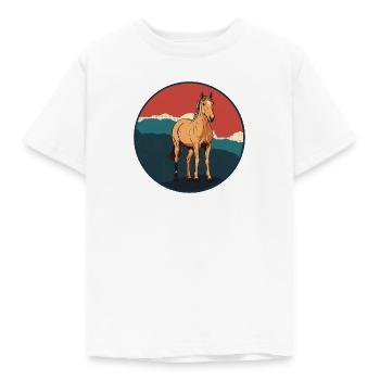 Pferd Reiter Hufe - Kinder T-Shirt - Weiß - Vorne - AI Model Kid Male (0cm)