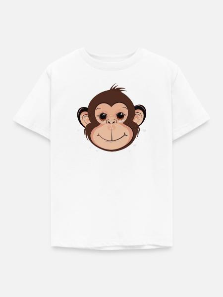 Affe Wildnis - Kinder T-Shirt - Weiß