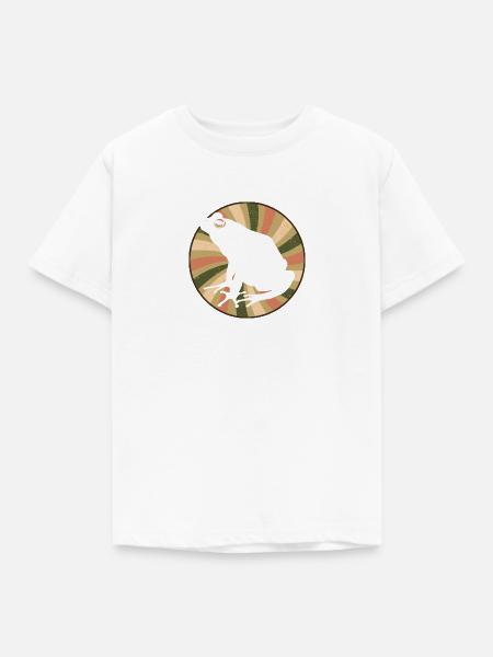 Frosch Amphibie Teich - Kinder T-Shirt - Weiß