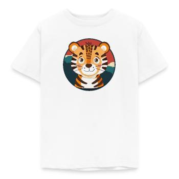 Katzen Tiger Wild Cat - Kinder T-Shirt - Weiß - Vorne - AI Model Kid Male (0cm)