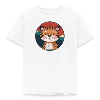 Tiger Wild Cat Gepard - Kinder T-Shirt - Weiß - Vorne - AI Model Kid Male (0cm)