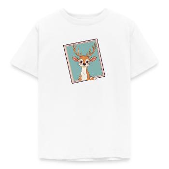 Hirschgeweih Wald Rehkitz - Kinder T-Shirt - Weiß - Vorne - AI Model Kid Male (0cm)