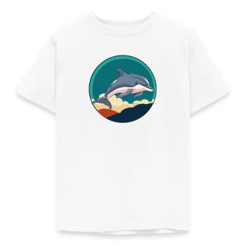 Delfin Meerestier Delfine - Kinder T-Shirt - Weiß - Vorne - AI Model Kid Male (0cm)