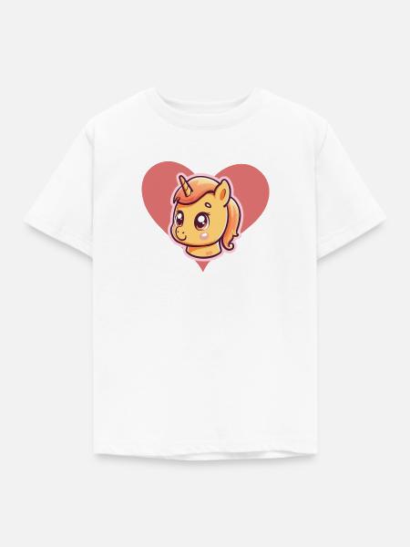 Einhorn Pferd Fabel - Kinder T-Shirt - Weiß