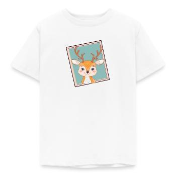 Hirschgeweih Reh - Kinder T-Shirt - Weiß - Vorne - AI Model Kid Male (0cm)