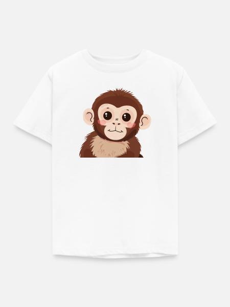 Affe Affen - Kinder T-Shirt - Weiß