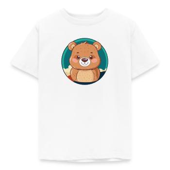 Baer Grizzly Waldbewohner - Kinder T-Shirt - Weiß - Vorne - AI Model Kid Male (0cm)