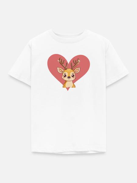 Hirsch Reh - Kinder T-Shirt - Weiß