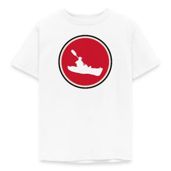 Kayak Aviron d’eau vive - T-shirt Enfant - blanc - Devant - AI Model Kid Male (0cm)