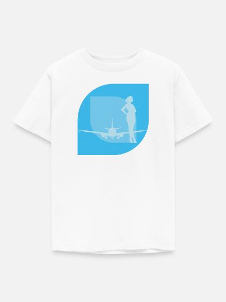 Flugbegleiter Flugbegleiterin Airline - Kinder T-Shirt - Weiß