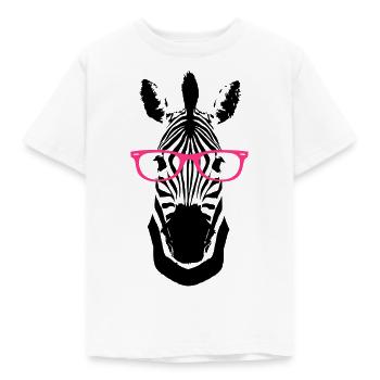 Zebra Brille Nerd - Kinder T-Shirt - Weiß - Vorne - AI Model Kid Male (0cm)