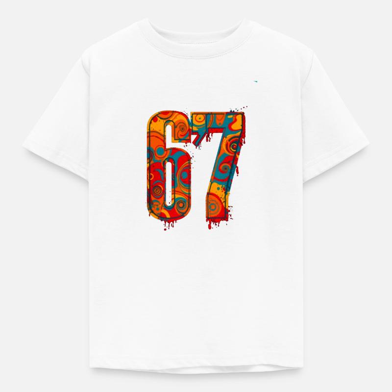 Psychedelic 67 Digits - Kids' T-Shirt - white