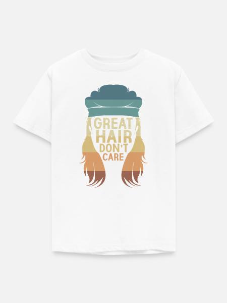 Vokuhila Haarschnitt Mullet - Kinder T-Shirt - Weiß