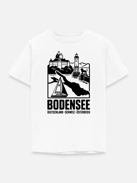 Bodensee Silhouette Wahrzeichen - Kinder T-Shirt - Weiß
