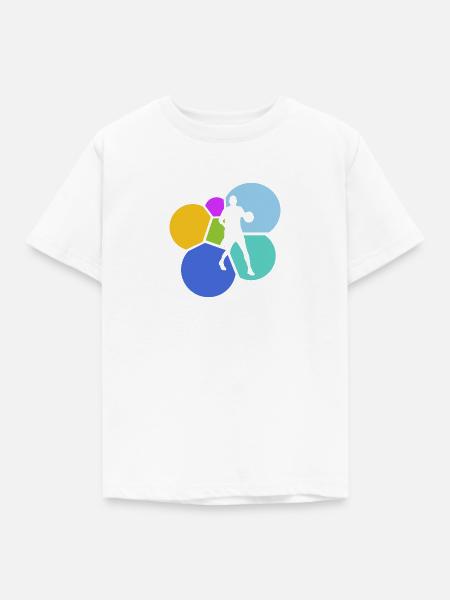 Basketballspieler Dribbling - Kinder T-Shirt - Weiß