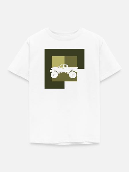 Monstertruck Gelaende - Kinder T-Shirt - Weiß