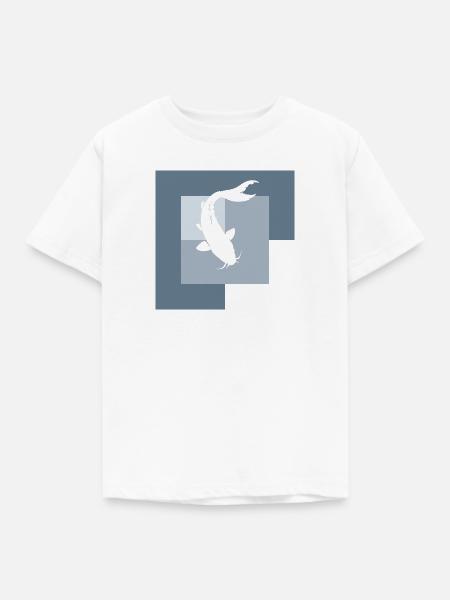 Koi Fischer Teich - Kinder T-Shirt - Weiß