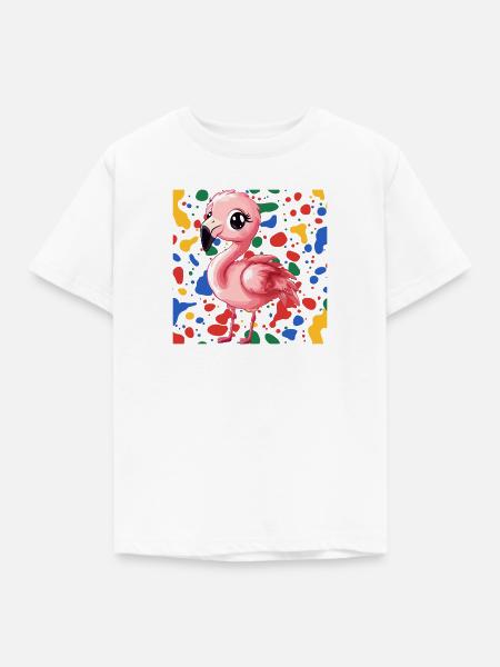 Flamingo Wasservogel - Kinder T-Shirt - Weiß
