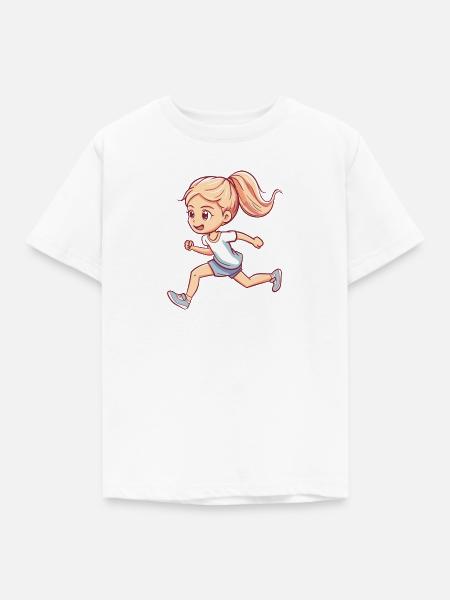 Laufen Sprint Sprinten - Kinder T-Shirt - Weiß