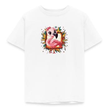 Flamingo Exotisch - Kinder T-Shirt - Weiß - Vorne - AI Model Kid Male (0cm)